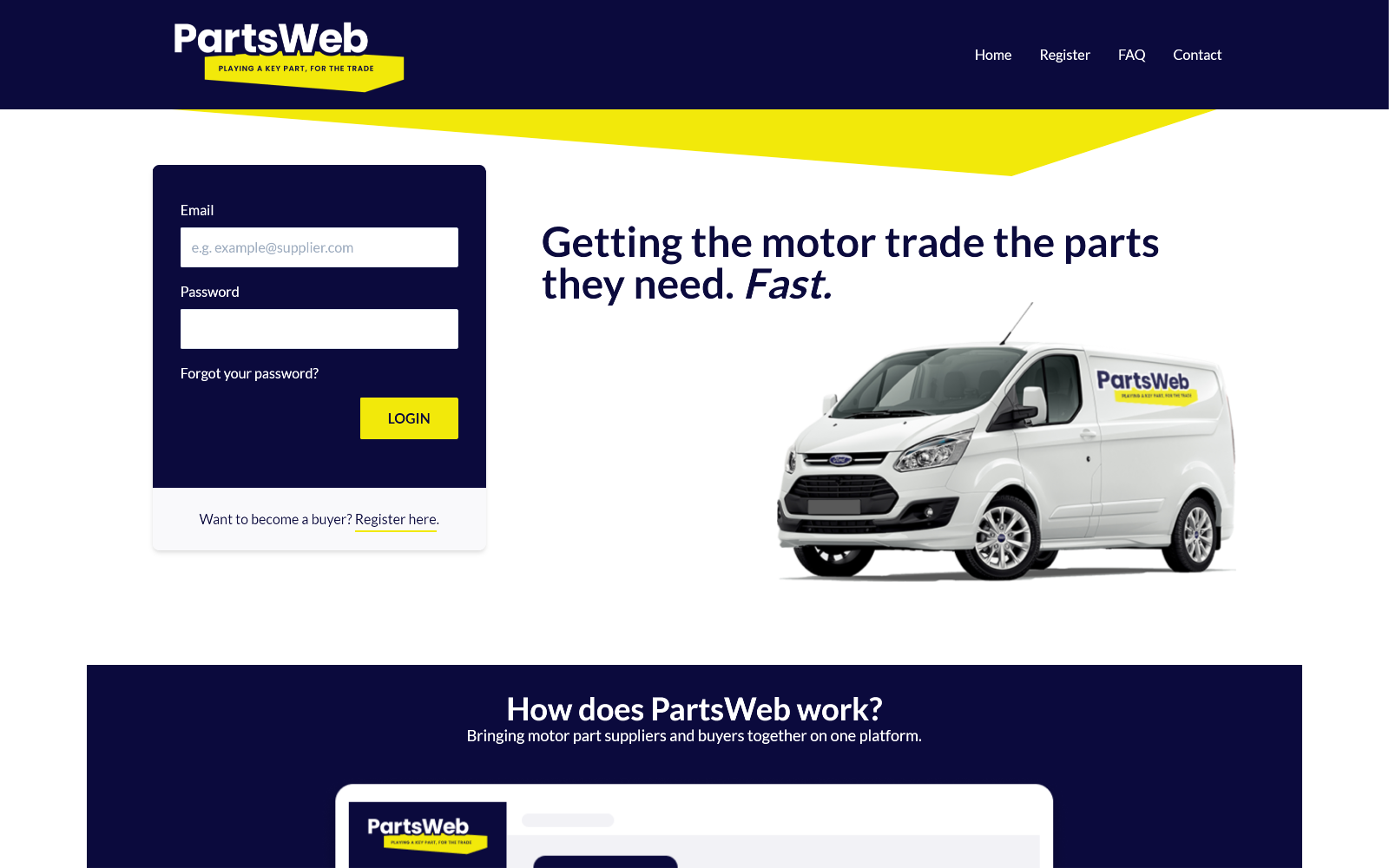Motor Parts Procurement Web App screenshot