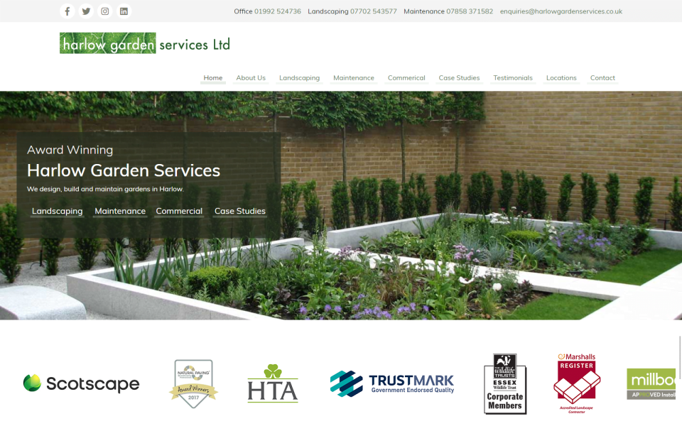 Landscape Gardener Brochure Site screenshot